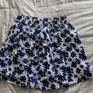 Blue and white floral shorts